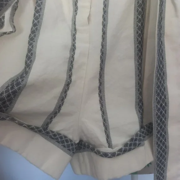 Acler RRP$295 'kingsway' Belted Diamond Grid Stripe Shorts white, grey/blue (6) - Picture 5 of 11